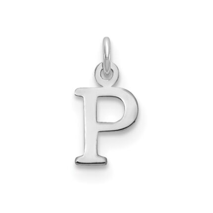 Sterling Silver Rhodium-plated Letter P Initial Charm