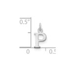 Sterling Silver Rhodium-plated Letter P Initial Charm - Image 2