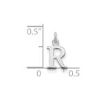 Sterling Silver Rhodium-plated Letter R Initial Charm - Image 2