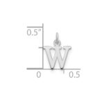Sterling Silver Rhodium-plated Letter W Initial Charm - Image 2