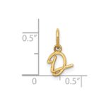 14KY Upper case Letter D Initial Charm - Image 3