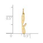 14KY Lower case Letter F Initial Charm - Image 4