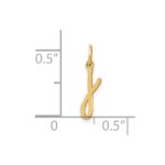 14KY Lower case Letter J Initial Charm - Image 4