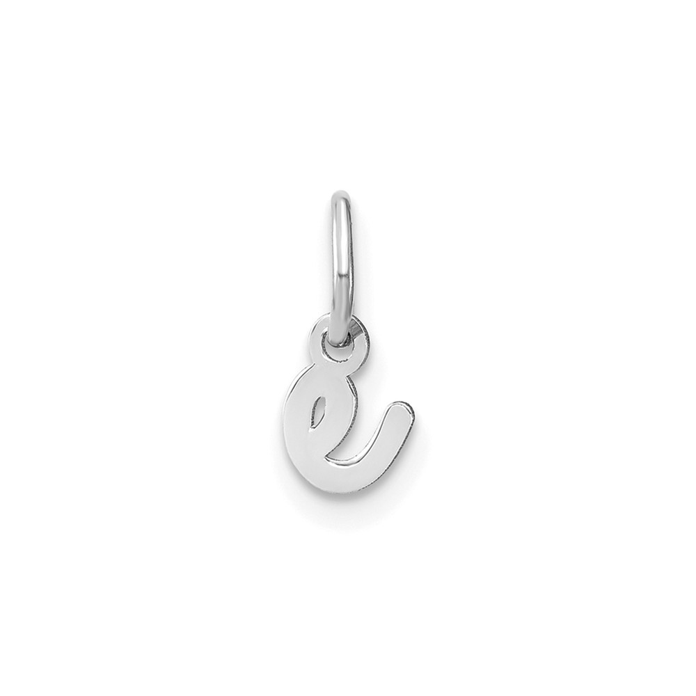 XNA1307SS_E.jpg 14KW Lower case Letter E Initial Charm - Image 1