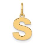 14ky Letter S Initial Pendant