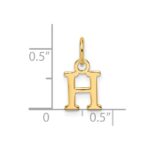 14ky Cutout Letter H Initial Pendant - Image 4