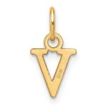 14ky Cutout Letter V Initial Pendant - Image 3