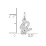 14K White Gold Uppercase Letter B Initial Charm - Image 4