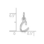 14K White Gold Uppercase Letter C Initial Charm - Image 4