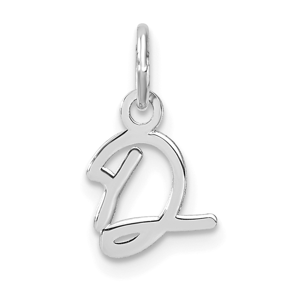 XNA1467W_D.jpg 14K White Gold Uppercase Letter D Initial Charm - Image 1