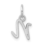 14K White Gold Uppercase Letter N Initial Charm - Image 3