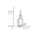 14K White Gold Uppercase Letter O Initial Charm - Image 4