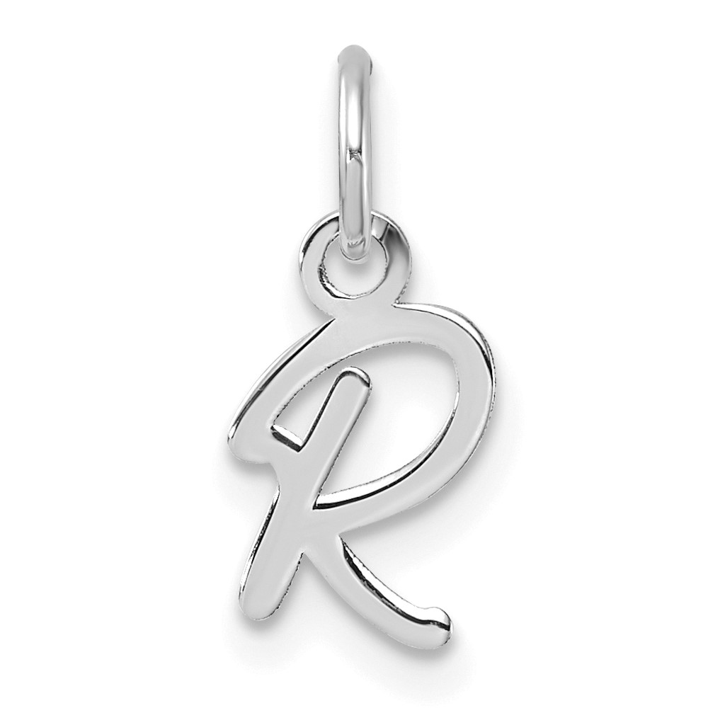XNA1467W_R.jpg 14K White Gold Uppercase Letter R Initial Charm - Image 1