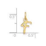 14K Uppercase Letter F Initial Charm - Image 4