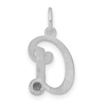 14k White Gold Initial with Birthstone Charm - Image 3