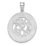 Sterling Silver/Rhodium-plated Round Family Monogram Pendant - Image 4