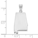 Sterling Silver/Rhodium-plated Alabama State Pendant - Image 3