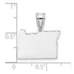 Sterling Silver/Rhodium-plated Oregon State Pendant - Image 3