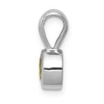 14k White Gold Bezel-set 5mm Round Peridot Pendant - Image 2