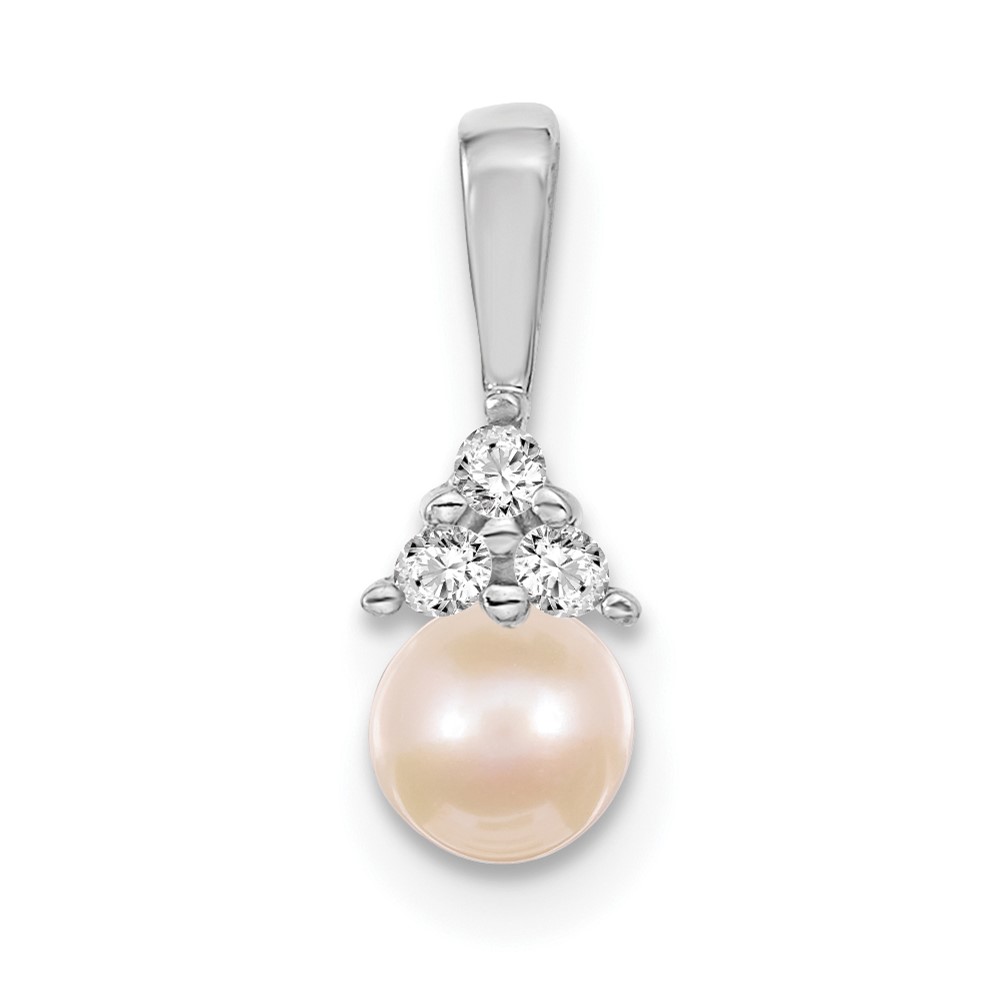 XP248WPL_AA-1.jpg 14k White Gold 7-8mm Near Round White Freshwater Cultured Pearl and AAA Diamond Pendant - Image 1