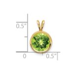 14k 8mm Round Peridot Bezel Pendant - Image 4