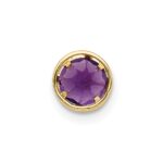 14k 5mm Round Amethyst Bezel Chain Slide - Image 3