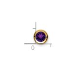 14k 5mm Round Amethyst Bezel Chain Slide - Image 4