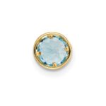 14k 5mm Round Blue Topaz Bezel Chain Slide - Image 3
