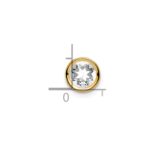 14k 6mm Round Cubic Zirconia Bezel Chain Slide - Image 4