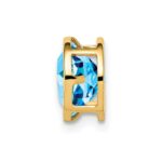 14k 7mm Round Blue Topaz Bezel Chain Slide - Image 2