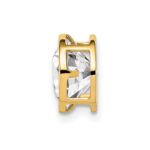 14k 7mm Round Cubic Zirconia Bezel Chain Slide - Image 2