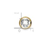 14k 7mm Round Cubic Zirconia Bezel Chain Slide - Image 4