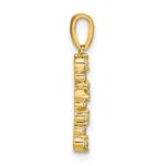 14k Peridot and Diamond Cross Pendant - Image 2