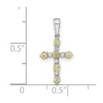 14k White Gold Peridot and Diamond Cross Pendant - Image 4
