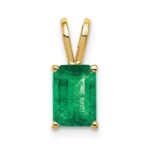 14k 7x5mm Emerald-cut Emerald Pendant