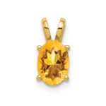 14k 7x5mm Oval Citrine Pendant