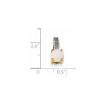 14k Round Opal and Diamond Slide Fits up to 4mm Fancy Omega Only - Image 3