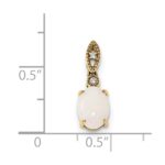 14k Austrian Opal and Diamond Pendant - Image 3