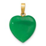 14K Polished Jade Heart Pendant