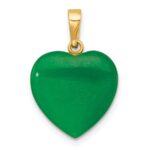 14K Polished Jade Heart Pendant - Image 3