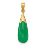 14K Polished Jade Teardrop Pendant - Image 3