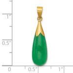14K Polished Jade Teardrop Pendant - Image 4