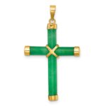 14K Polished Jade -X- Cross Pendant - Image 3