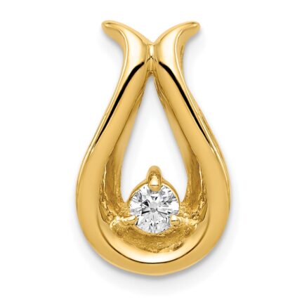 14k Complete 3.4mm A Diamond Teardrop-Shape Chain Slide