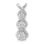 14k White Gold Complete 1/2 carat Three-stone A Diamond Criss-Cross Chain Slide