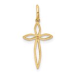 14K Laser Designed Passion Cross Charm - Image 4