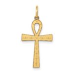14K Laser Designed Ankh Cross Charm