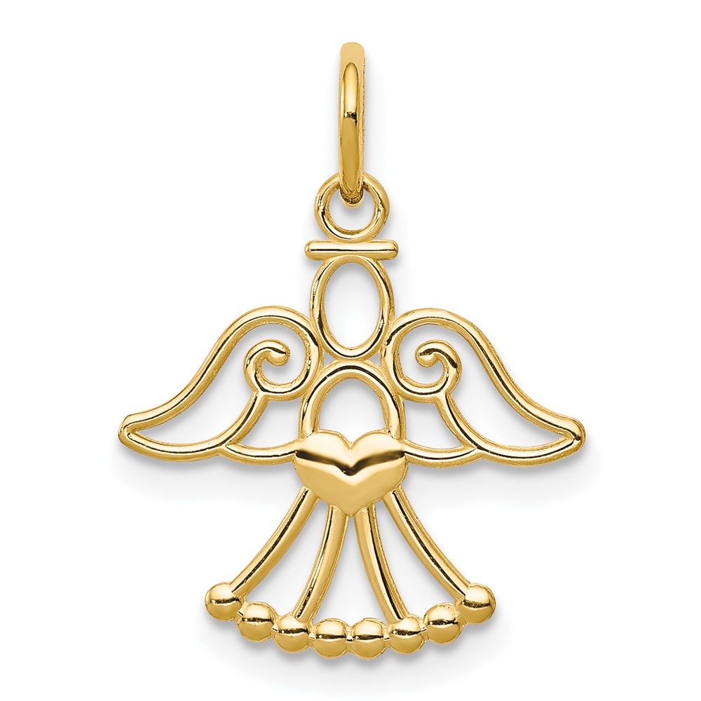 XR1211.jpg 14k Cut-out Angel with Heart Charm - Image 1