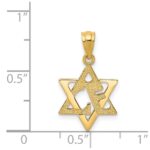 14k Polished and Textured Star of David Pendant - Image 3