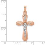 14k Two-tone Hollow Crucifix Pendant - Image 3